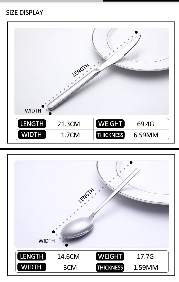 Wholesale Silver Stainless Steel Spoon Fork Knife Bulk Flatware Set