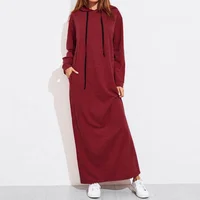 

Hot sale OEM plain pockets pullover Hoodies women long sleeve hoodies dress