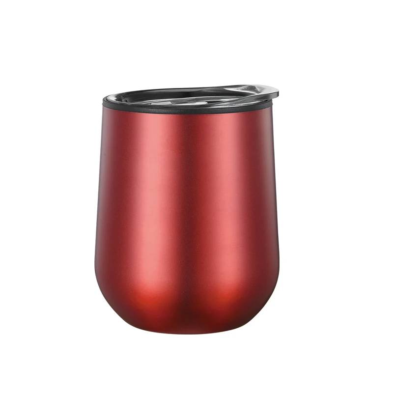 

2021 hot sell 12 oz Plastic inner coffee Cup Double Wall Insulated With Crystal Clear Lid, Red,blue,green,wood