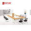 Modern u shape folding training or conference room table with movable wheels