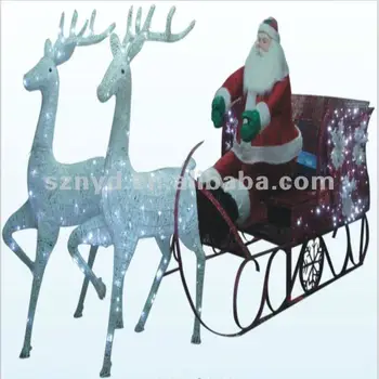 Lighted Running Deer With Sled For Christmas Decorations Buy