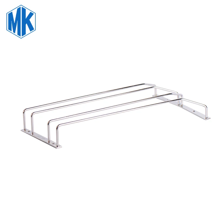 Under Cupboard Cup Holder Cabinet Hanging Drainer Double Row Hooks Hold 2-8 Cups Stainless Steel Wine Glass Hanger