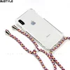 Newest design clear phone accessories cases Protective Anti fall Soft TPU necklace phone case for iPhone X XS MAX