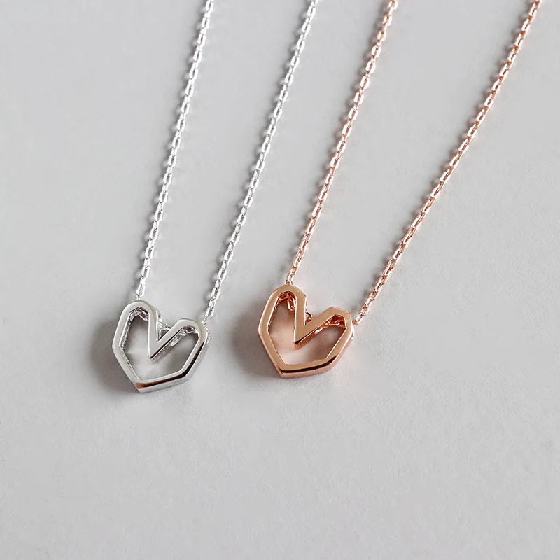 

open heart 925 sterling silver chain necklace for lover