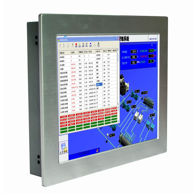 

15 inch touch screen industrial panel pc 2*LAN 1*VGA wall mount all in one pc 64Gb SSD for kiosk