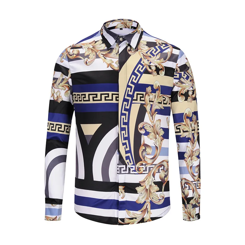 A3987 Long-Sleeve Stripe Shirts Traveler No-Iron Button-Front Shirt