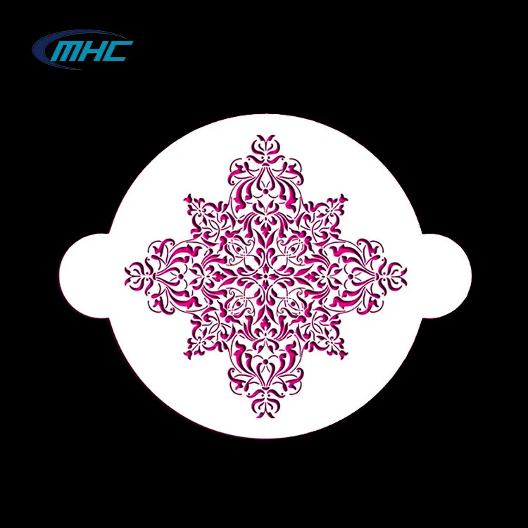 

Flower image pattern large size plastic cake stencil, Customized color
