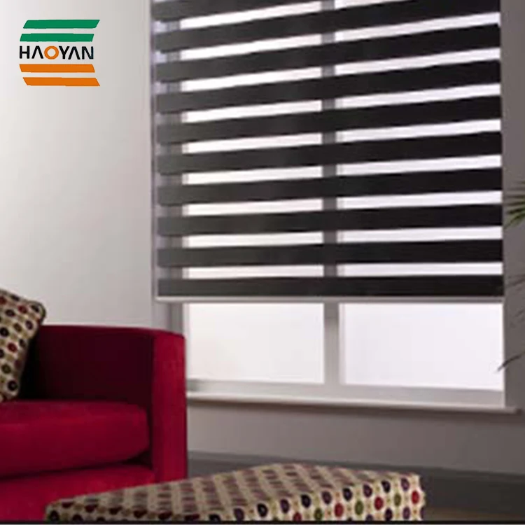 

Haoyan Hot Sale Sunscreen Blackout Shade Window Zebra Roller Blind Light Filtering Sheer Shade