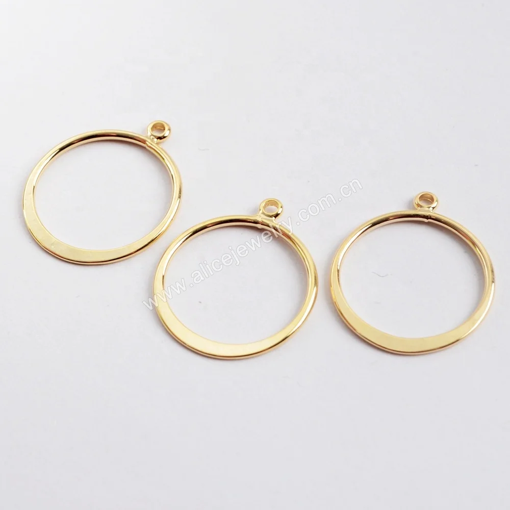 

18k gold plated metal brass circle shape earrings jewelry findings jewelry accessories