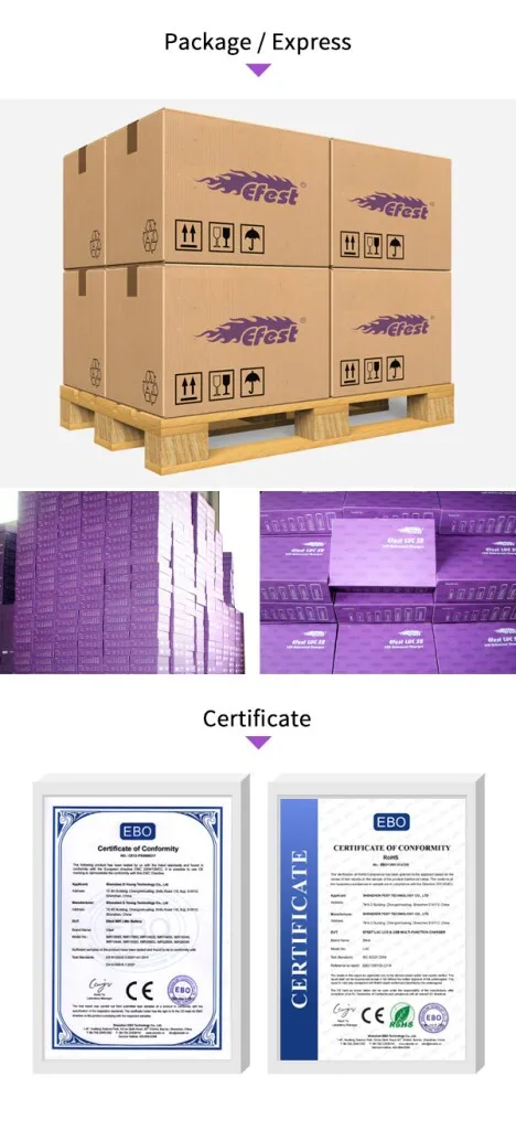 Efest LCD screen LUC V6 3.7 v 18650 lithium ion polymer battery charger 