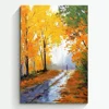Raised Autumn Forest Custom Nude Canvas Oil Painting For Decor