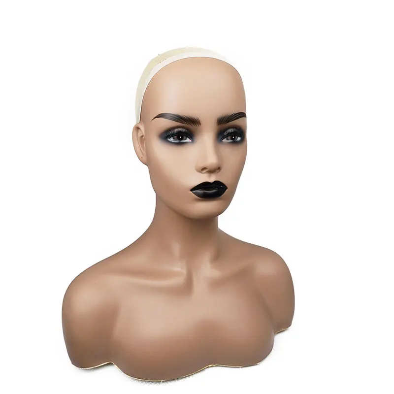 

Hair Wig Making Mannequin Head Half Body Female wig display Mannequin Head With Shoulders Beautiful Mannequin Wig Heads, Black