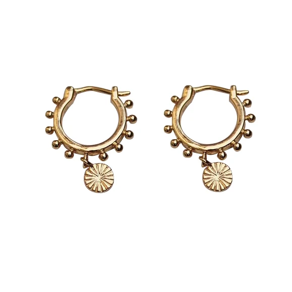 

2019 Tiny Coin Charm Huggie Hoop Earrings Dainty Gold Plated Cooper  Hoop Earrings Jewelry for Girls Women, 18k gold