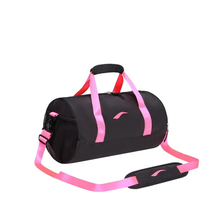 Weekend Nylon Team Duffel Bag Sports Cross Body Black Gym Bag With ...