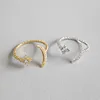 925 sterling silver stars moon zircon opening ring