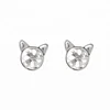 korean fashion wholesale china goods silver 925 cat's head shape pearl mounting jewelry