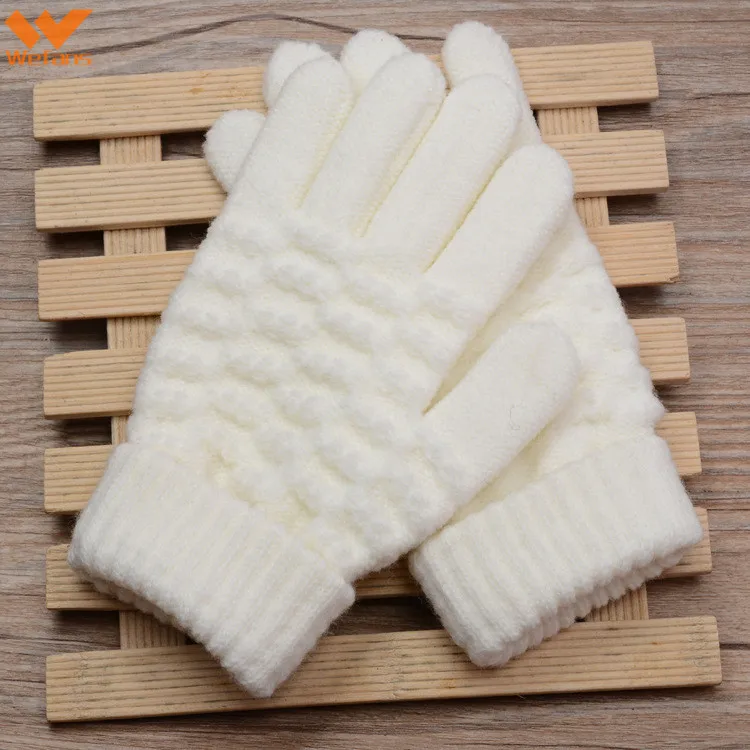 
Wefans winter cashmere glove women Winter Keep Warm Knitted Gloves five finger mobile phone touch screen Gloves 