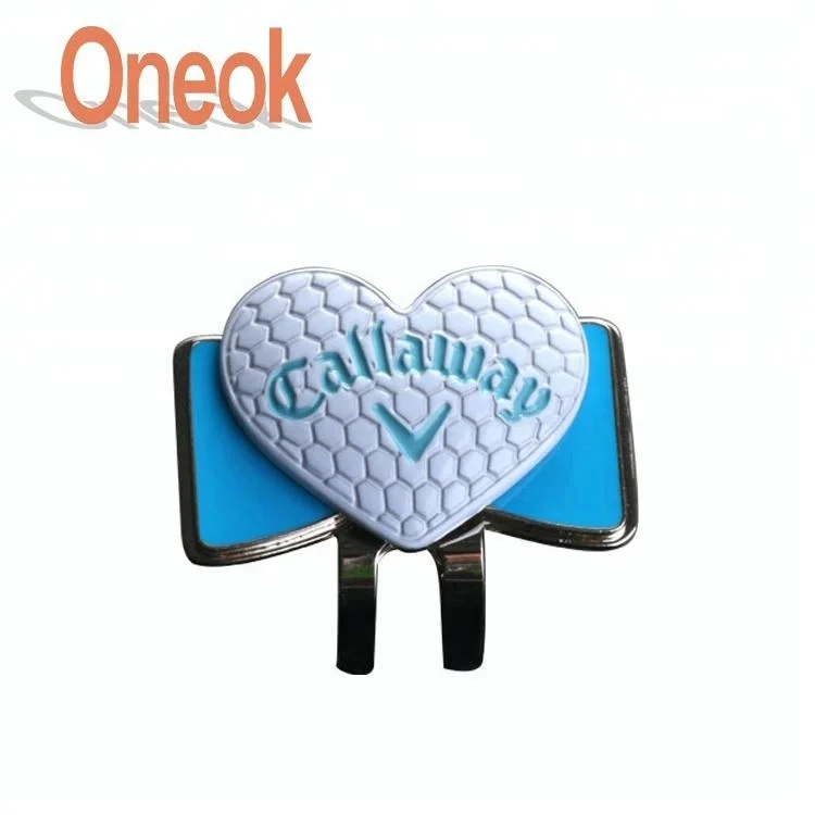 

Popular gifts custom cheap soft enamel heart shape golf ball marker, Blue, can accept custom panton colors