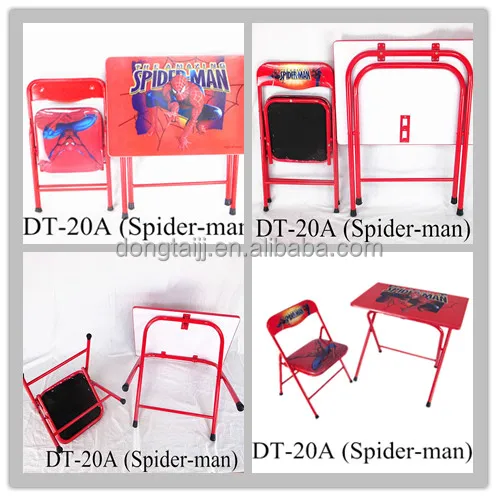 spiderman folding table and chair set