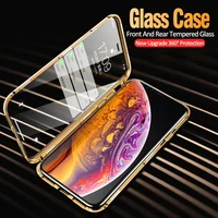 

Double Sided 9H Tempered Glass Full Protection Magnetic Phone Case for iPhone 7 8P X Xr Xs Max