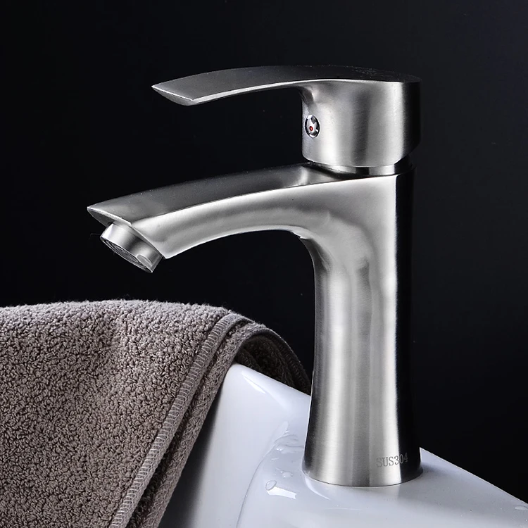 Africa Design Ss Water Tap Deck Mounted Wash Hand Basin Tap Chrome Finished Brushed Basin Tap