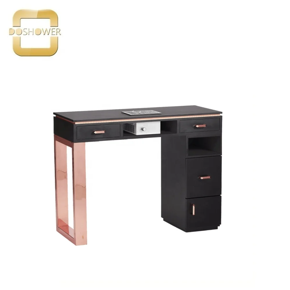 rose gold manicure table with acetone resistant nail table of nail bar furniture.jpg