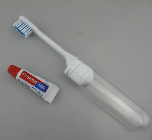 disposable toothbrush with paste