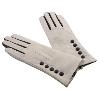 white leather gloves with fur