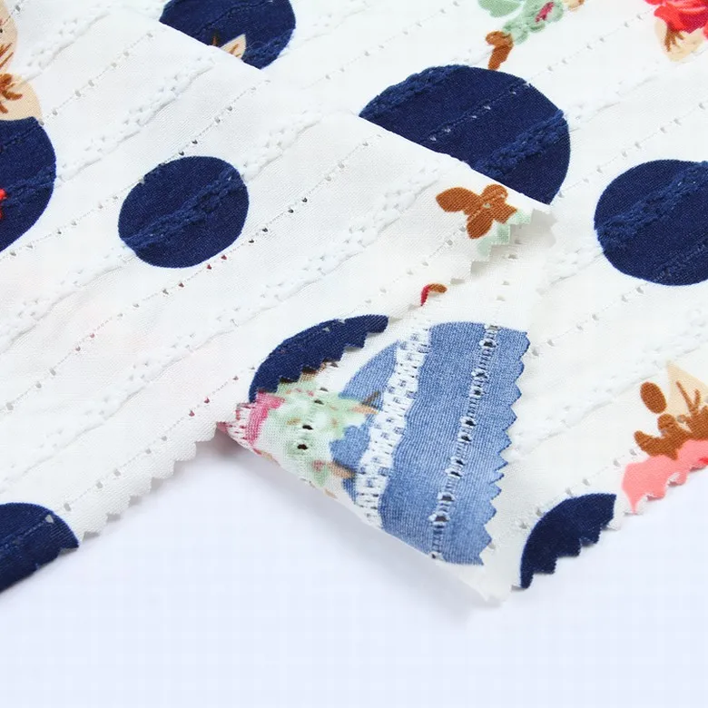 
High quality floral printed dress jersey jacquard fabric print design 