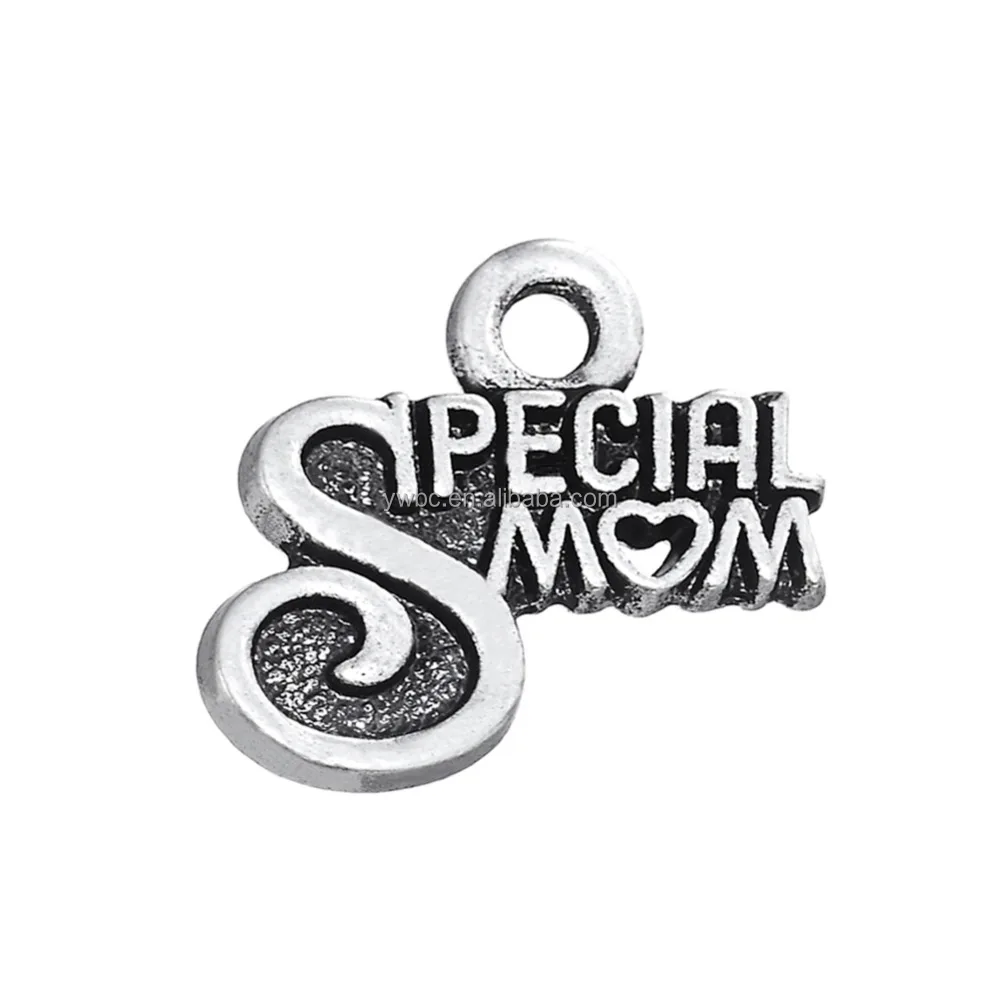 

ECO-Friendly Zinc Alloy Antique Silver Plated Special Mom Message Charm ,Free Shipping Charm For Mother's Day
