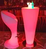 coffee metal base patio furniture pe light bar table and stool with high quality