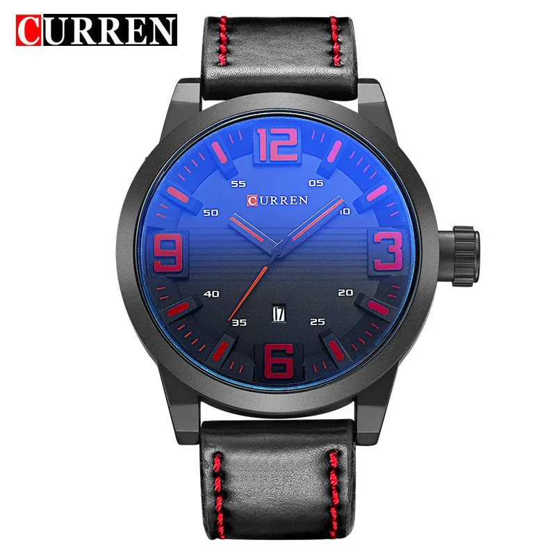 

Wholesale CURREN 8241 Mens Casual Business Quartz Wristwatch Genuine Leather Strap Clock Japan Movement Watches Relojes Hombre