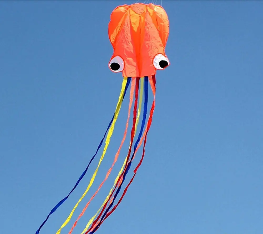 Octopus Flying Kite SODIAL 4M Single Line Stunt Red Octopus Power Sport Flying Kite Outdoor Activity Toy R