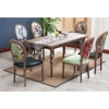French style oak wood round back dining table set