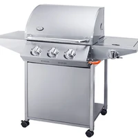 

Hot sale product stainless steel 3+1 burners free-standing outdoor gas champing bbq grill with cabinet