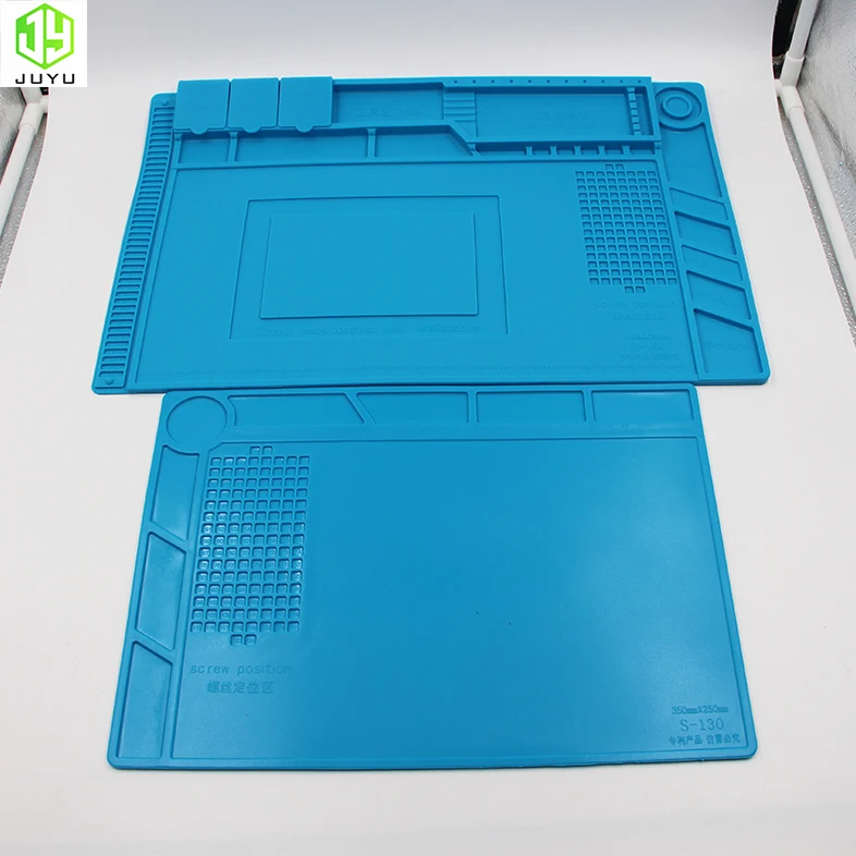 

Hot 45X30cm Temperature Heat Resistant Insulation repair magnetic silicone Mat For BGA Soldering Repair Station, Blue