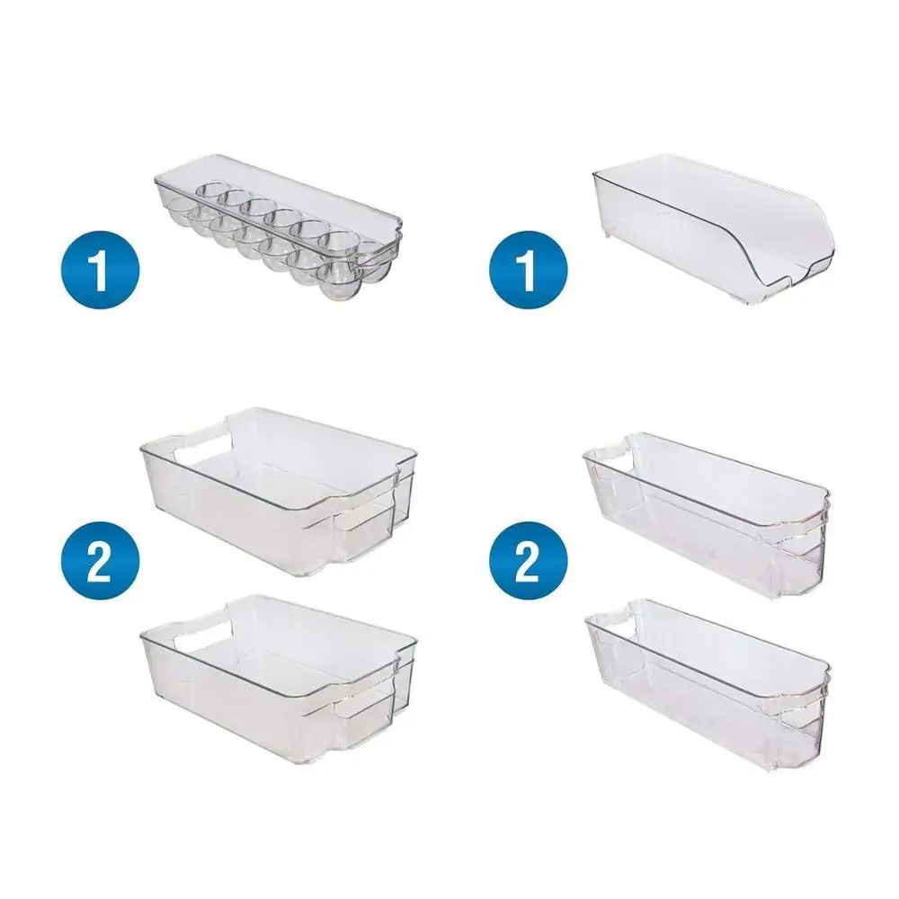 

6 Pcs Set Clear Drawer Organizers Pantry Refrigerator Organizer Set Fridge Organizer Refrigerator Storage