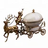 JDSC Home Decoration Art & Craft Excellent Decorative Luxurious brass with ceramic Deer cart jewelry box