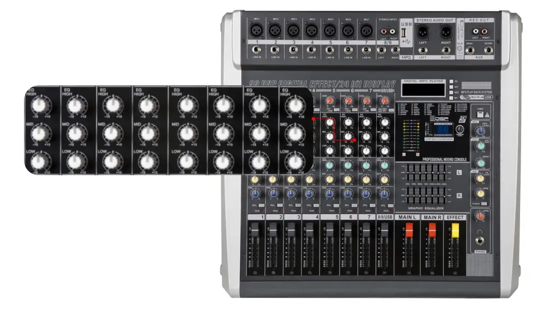 LAIKESI DMR800D 99 DSP dj consola de mezcla de audio con alimentación fantasma de 48v