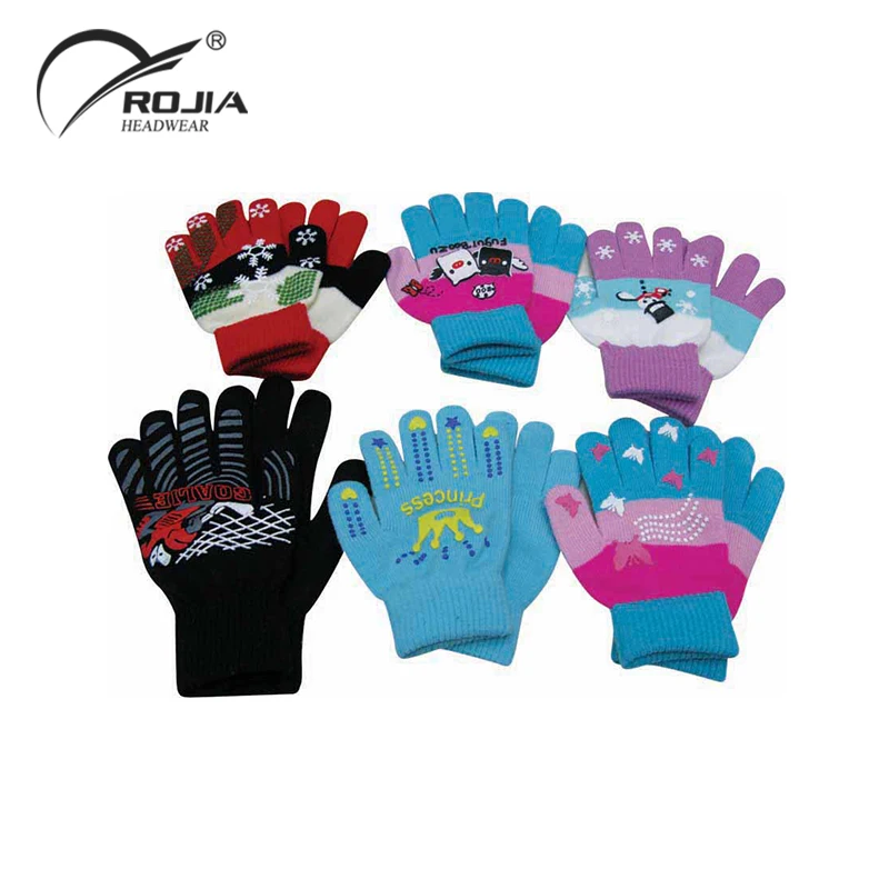 China Factory Wholesale Ladies Acrylic Knitted Gloves Magic Knit Design