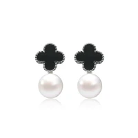 

High quality silver 925 earrings four leaf clover pearl fashion earrings wholesale
