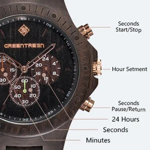 
Best seller Manual Personalise Natural ebony Quartz watch Customizable logo Chronograph wooden watch China 