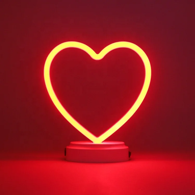 hot sale Neon Love Heart Light Pink LED Neon Sign Light For Party