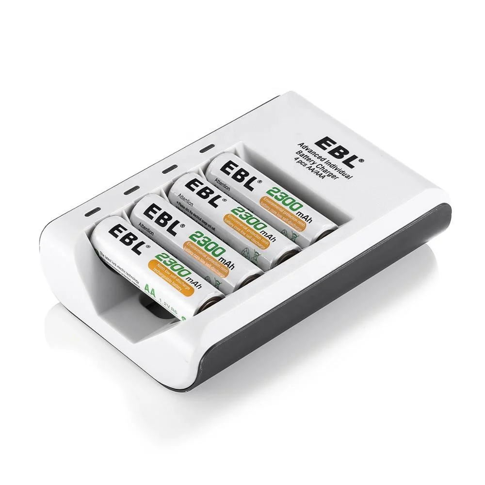 

EBL manufacture wholesale drop shipping fast charging aa aaa battery charger rechargeable Ni-MH Ni-CD chargers, White