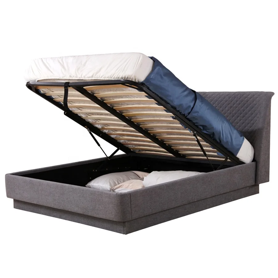 
latest leather designs gas lift storage queen bed frame 