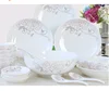 Haonai Chinese style elegant porcelain bone china dinnerware set with customized design