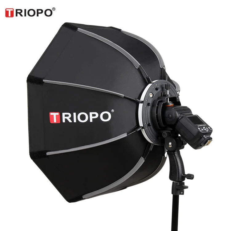 TRIOPO KS65  65cm Foldable 8-Pole Octagon Softbox with Soft Cloth Handle for camera flash light