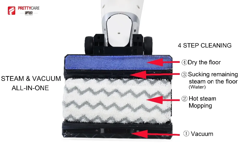 1600w Multifunction Hepa Filter Mop Wet & Dry Upright Steam Vacuum