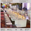 long narrow catering wedding head table with led light