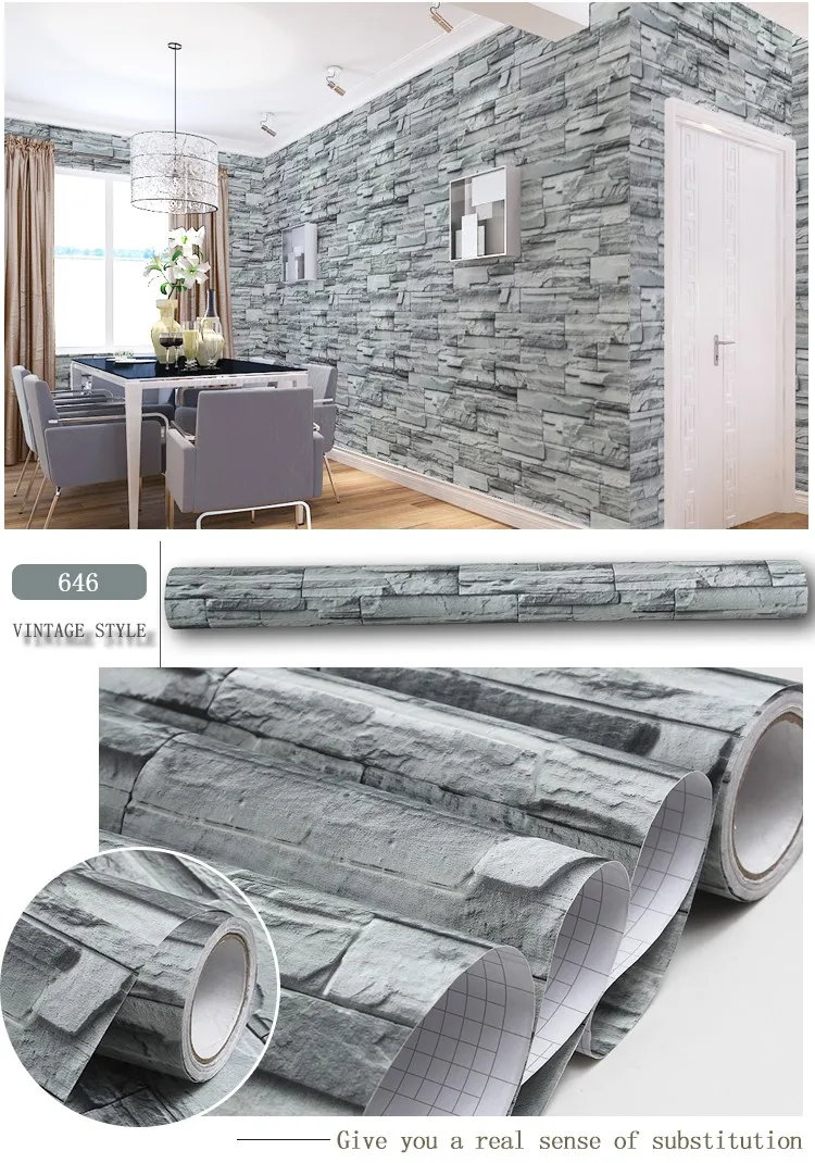 Factory self adhesive 3d design wallpaper Living Room TV background wallpaper wall design